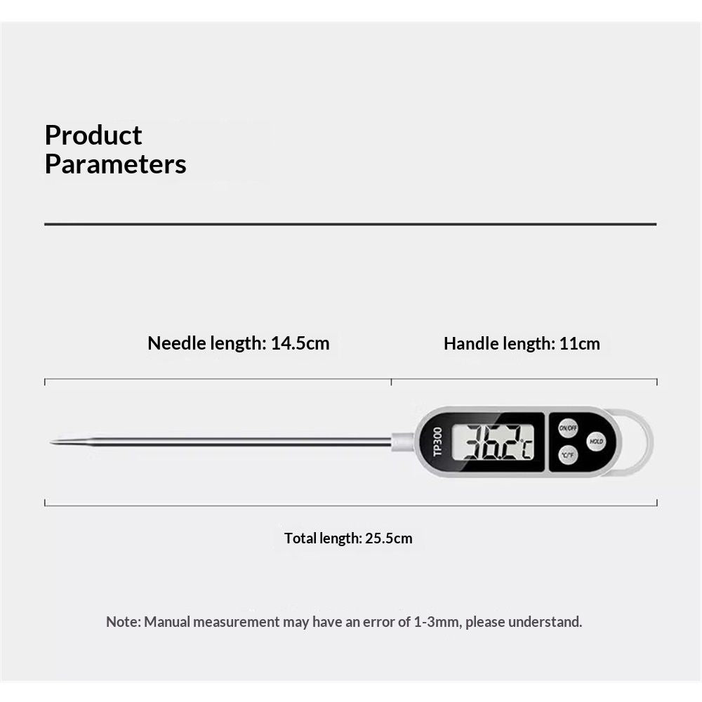 TP300 Digital Meat Thermometer for Cooking Food, Kitchen Needs, Smoker Oven BBQ Grill, Candy, Drinks, Instant Read, 2pcs