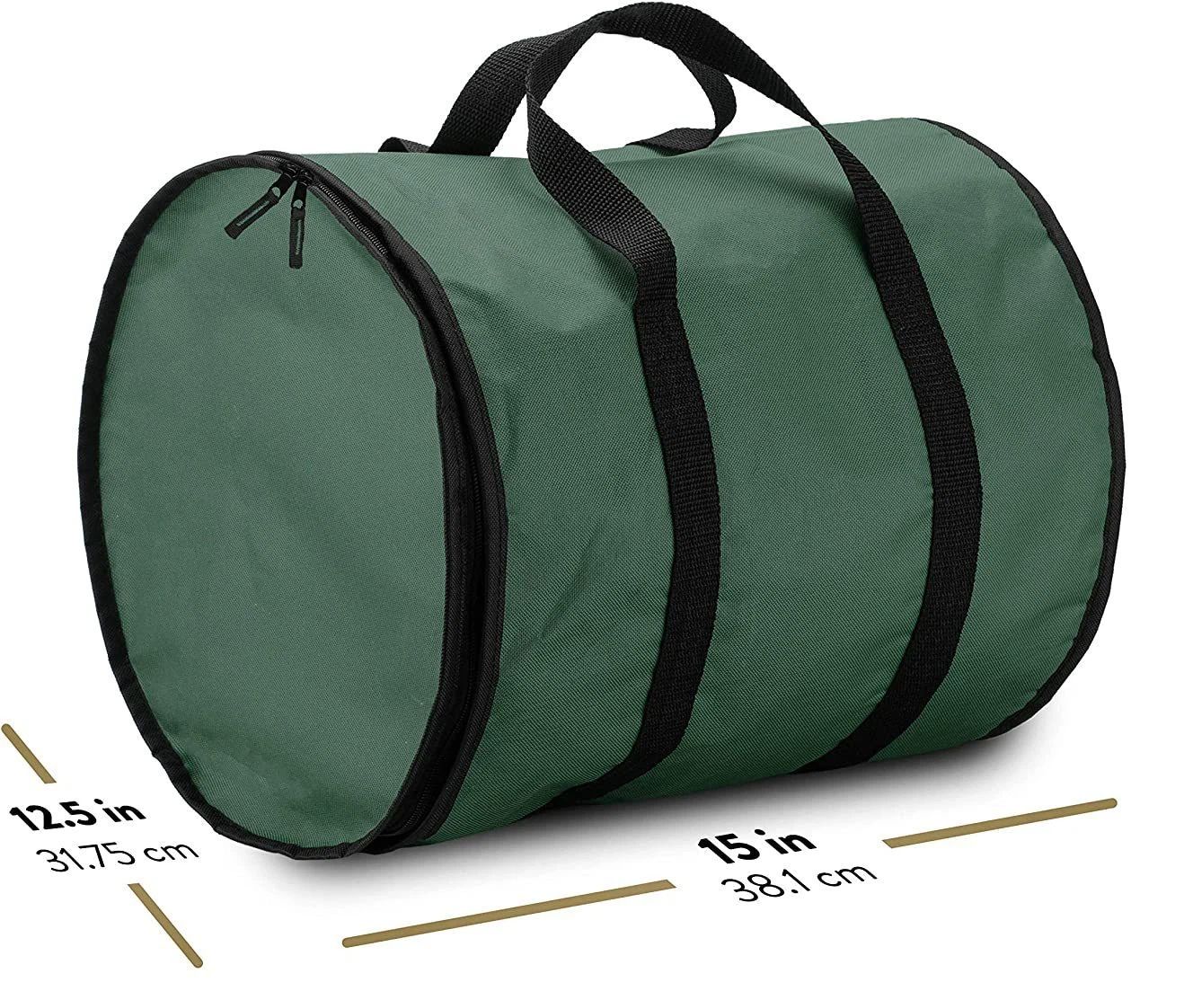 Christmas Light storage Bag | Holiday Light Storage Organizer Extension Cords Constructed of Durable 600D Oxford Material with Clear PVC Window (Green)