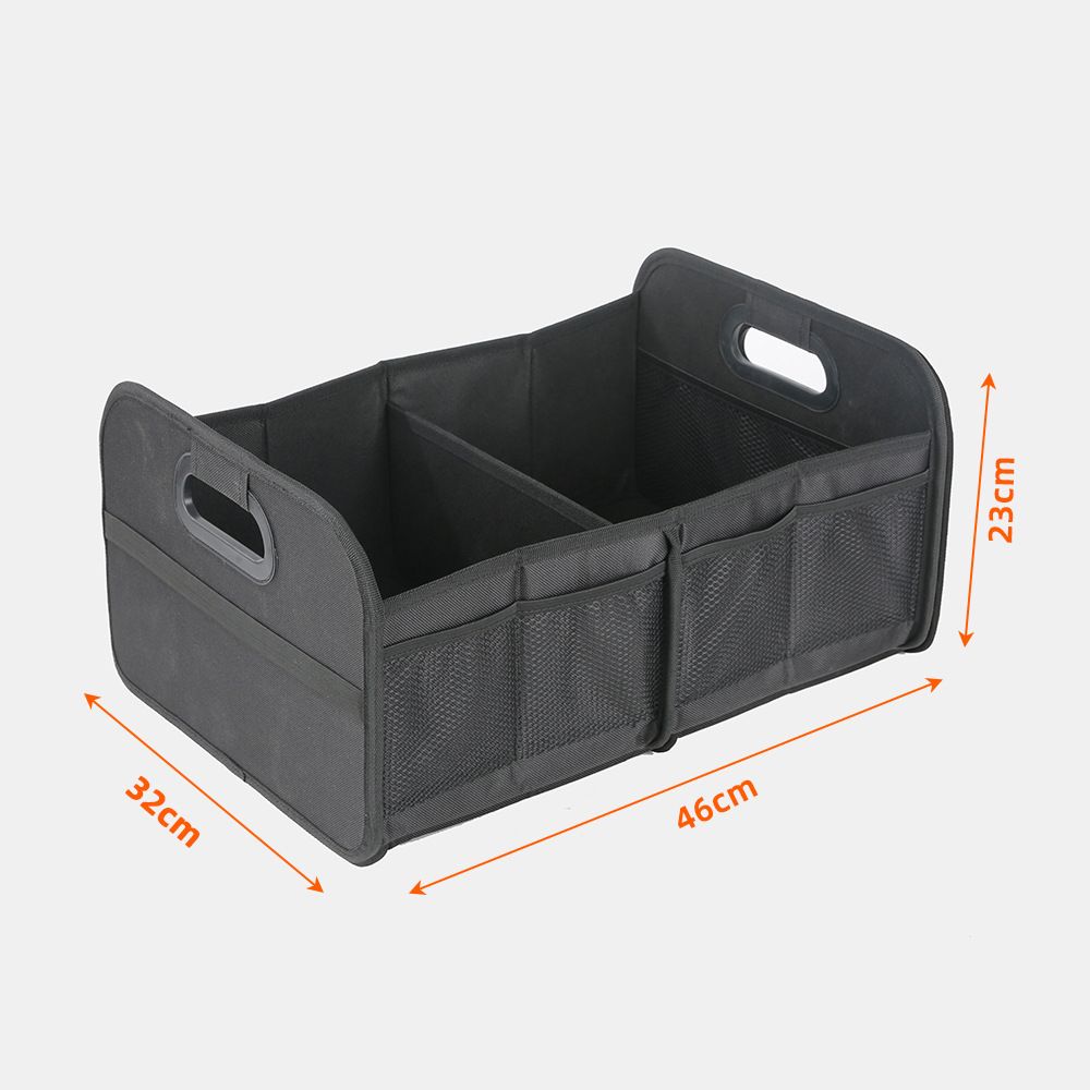 Trunk Organizer For Sedan,Car Organizers and Storage, Waterproof Collapsible & Adjustable Straps,Sturdy Car Organization for Car Accessories, Tools,Sundries,2 Compartment(Black