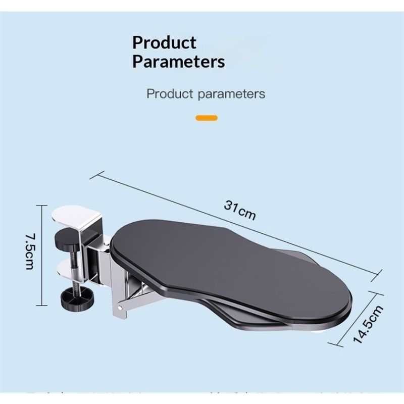 Computer Adjustable Ergonomic Arm Rest for Desk, 180° Rotating and 90° Folding Arm Support, Suitable for Office and Home Use(black)
