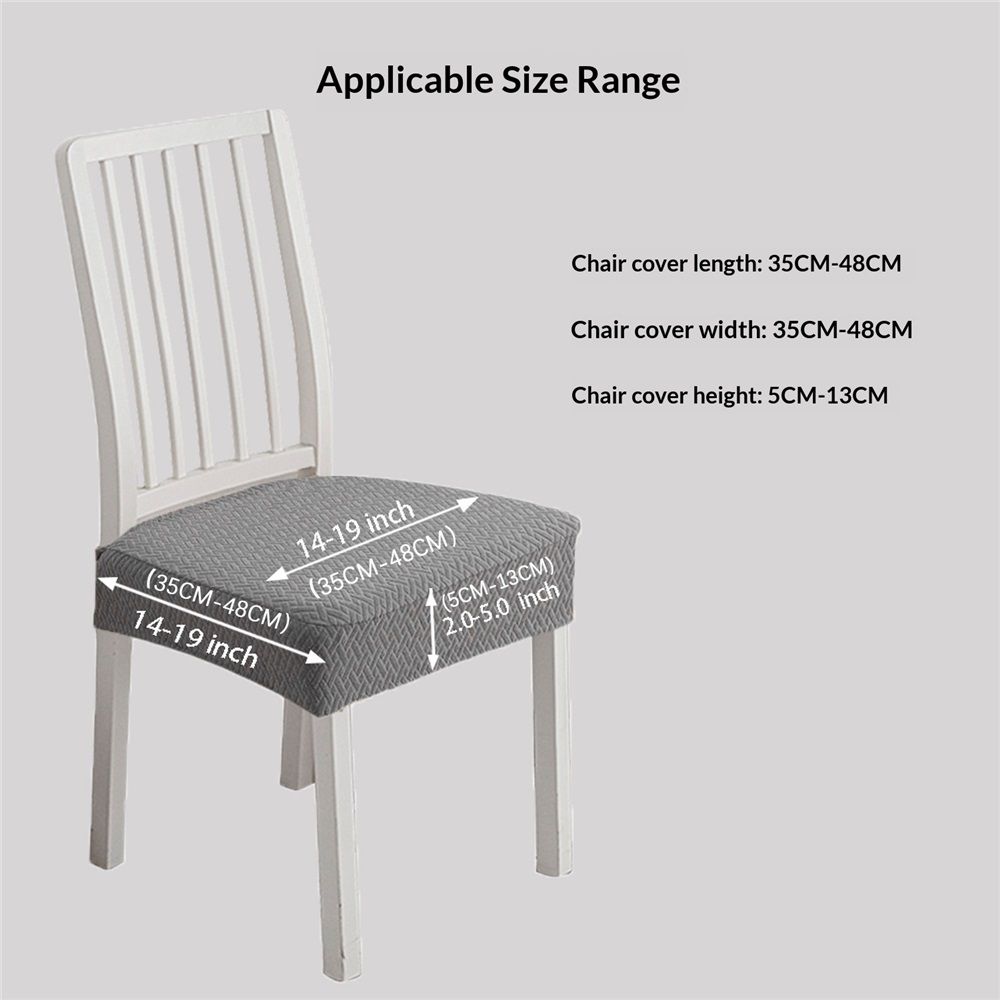 Waterproof Seat Covers for Dining Room Chairs Set of 4, Stretch Jacquard Removable Washable Chair Seat Slipcovers Protector, No Rear Covers, light gray(Only chair covers)