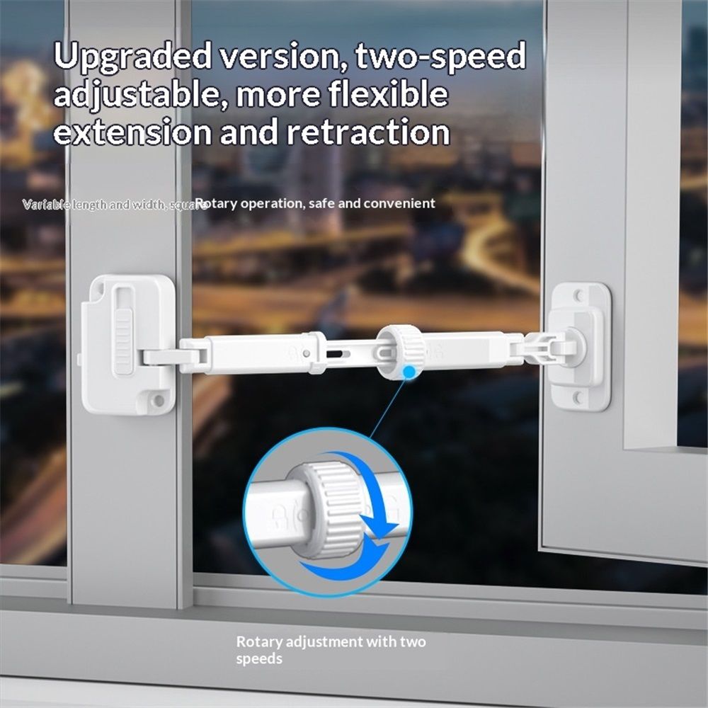 2 Pack Child Proof Window Restrictor, Adjustable Baby Safety Window Lock, Window Safety Locks for Toddlers & Pets, Easy to Install Suitable for Door, Washing Machine, Cat Door (White)