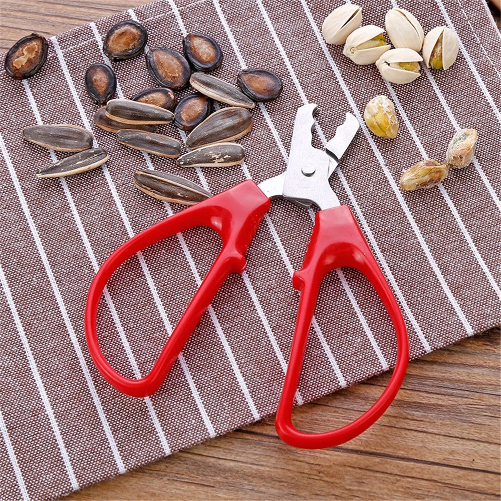 2 Pc Red Peeling The Shell Nut Shell Cracker Seed Pistachio Sheller Opener Peeling Pliers Nut Crackers Artifact Stainless Steel Convenience Hard Case Buster,Kitchen Utensils and Gadgets