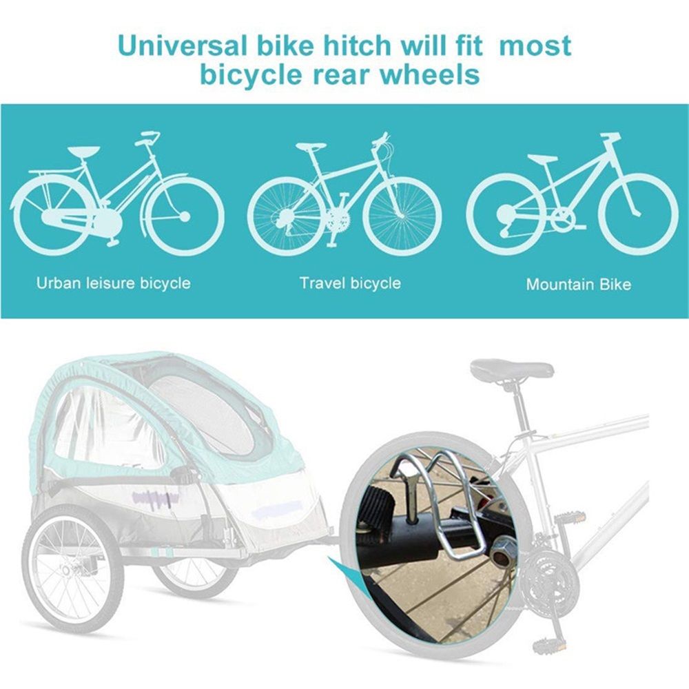 Universal Bike Trailer Hitch Quick Release Steel Linker Bicycle Trailer Hitch Adapter Attachment(black)
