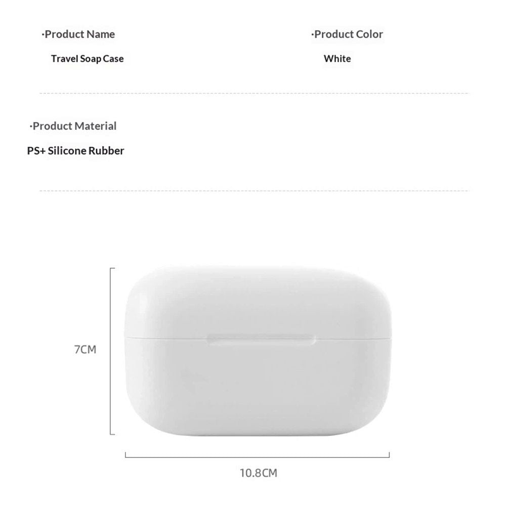 2 pack Compact Travel Soap Case, Leakproof Soap Container with Lid, Portable Bar Soap Holder for Traveling, Soap Box for Bathroom, Shower, Gym, School, Camping, Outdoor (White,Does not include soap)