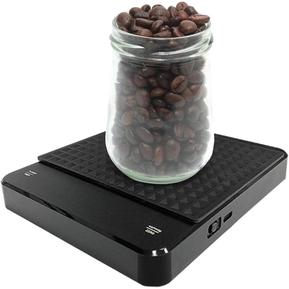 Coffee Scale 3kg/0.1g High Precision Pour Over Drip Espresso Scale with Back-Lit LCD Display for Pour Over Maker Brew(black)