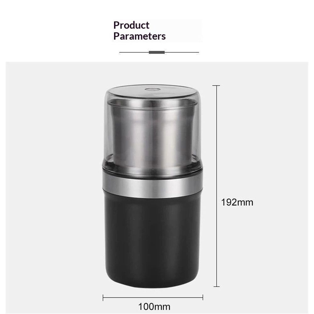 Electric Coffee Grinder and Spice Grinder with 1 Stainless Steel Blades Removable Bowls Juicer wall breaking machine(Black single cup)