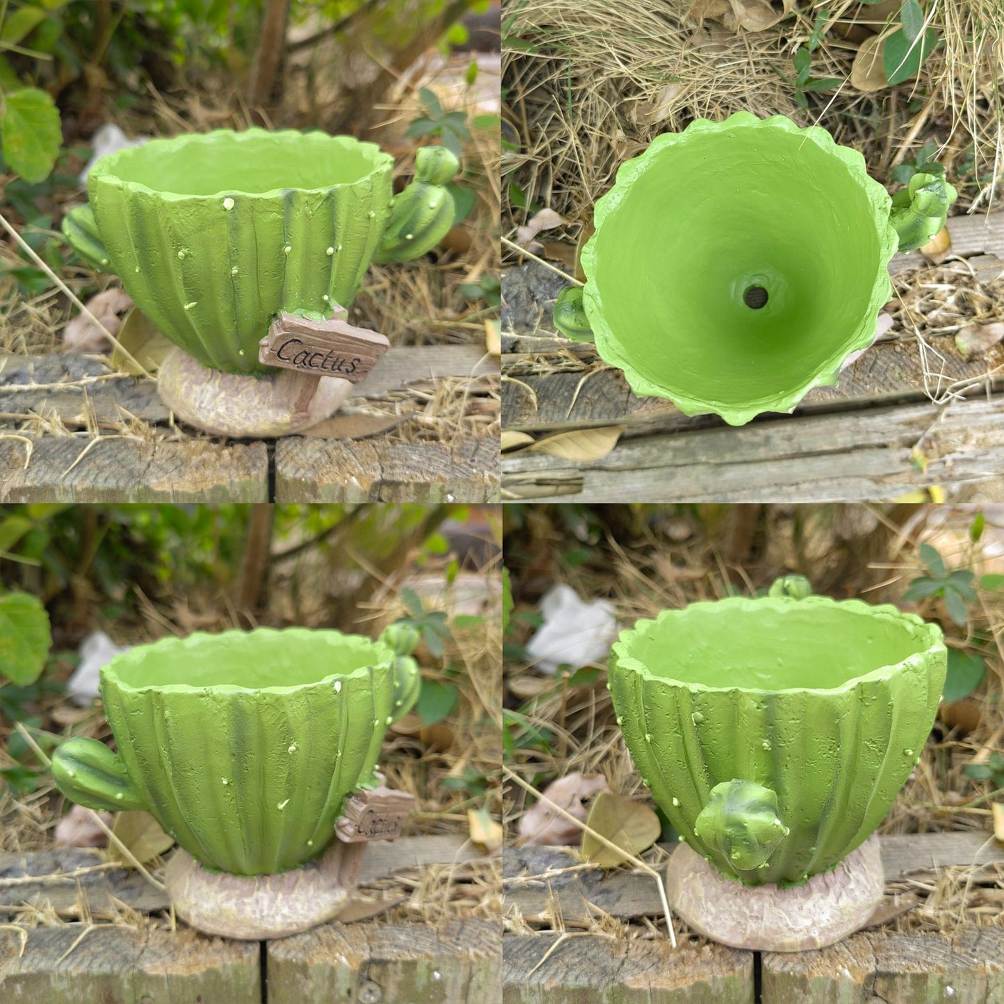 Cactu-Shaped Resin Planter - Mini Multi-Opening Flower Pot for Desktop, Garden, Office Decor, Unique Gift for Plant Lovers (Cactu)