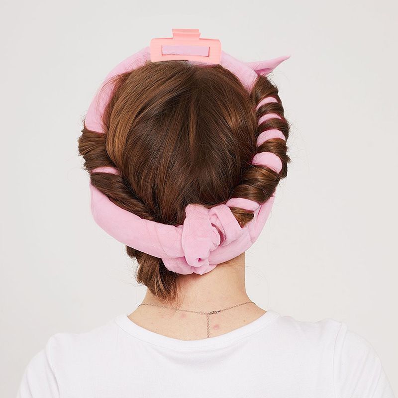 Black Satin No Heat Sleep Hair Curler 9Pcs Gift Set
