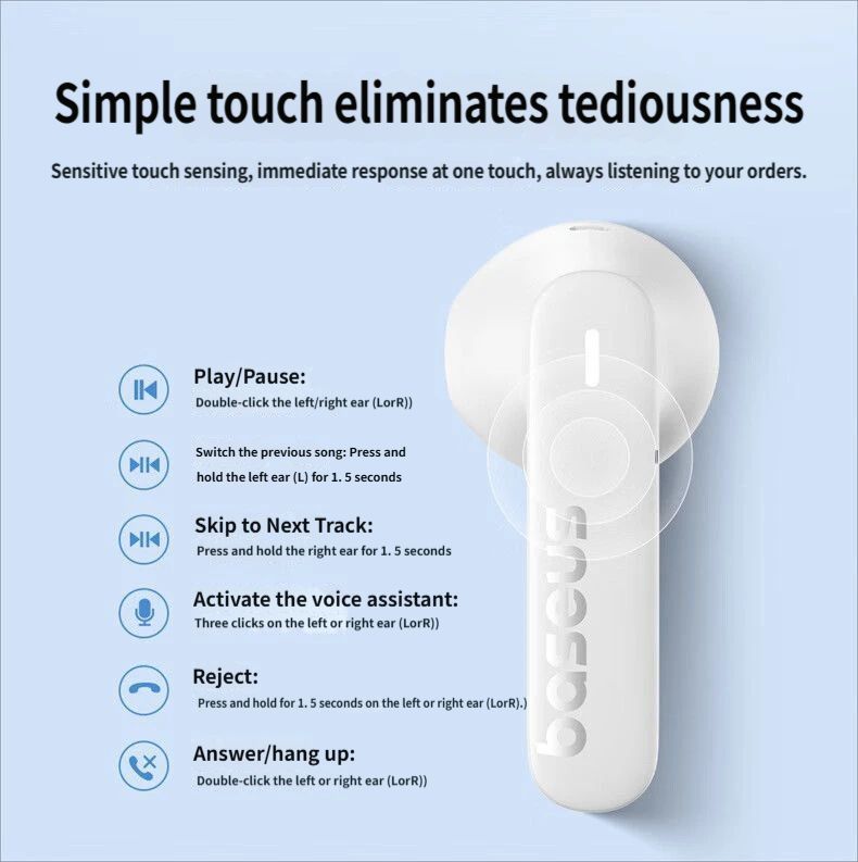 E16 Bluetooth headset-White