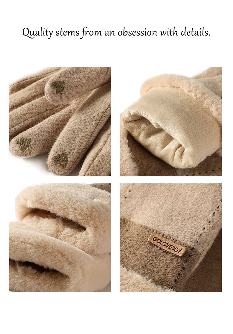 Ladies Winter Warm Cashmere Gloves DY50 Gray