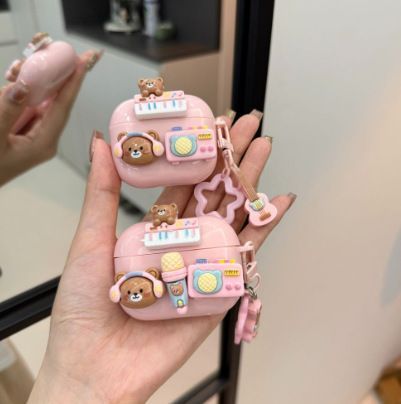 Music Bear Bluetooth Earphone Case + pendant AirPods 1/2