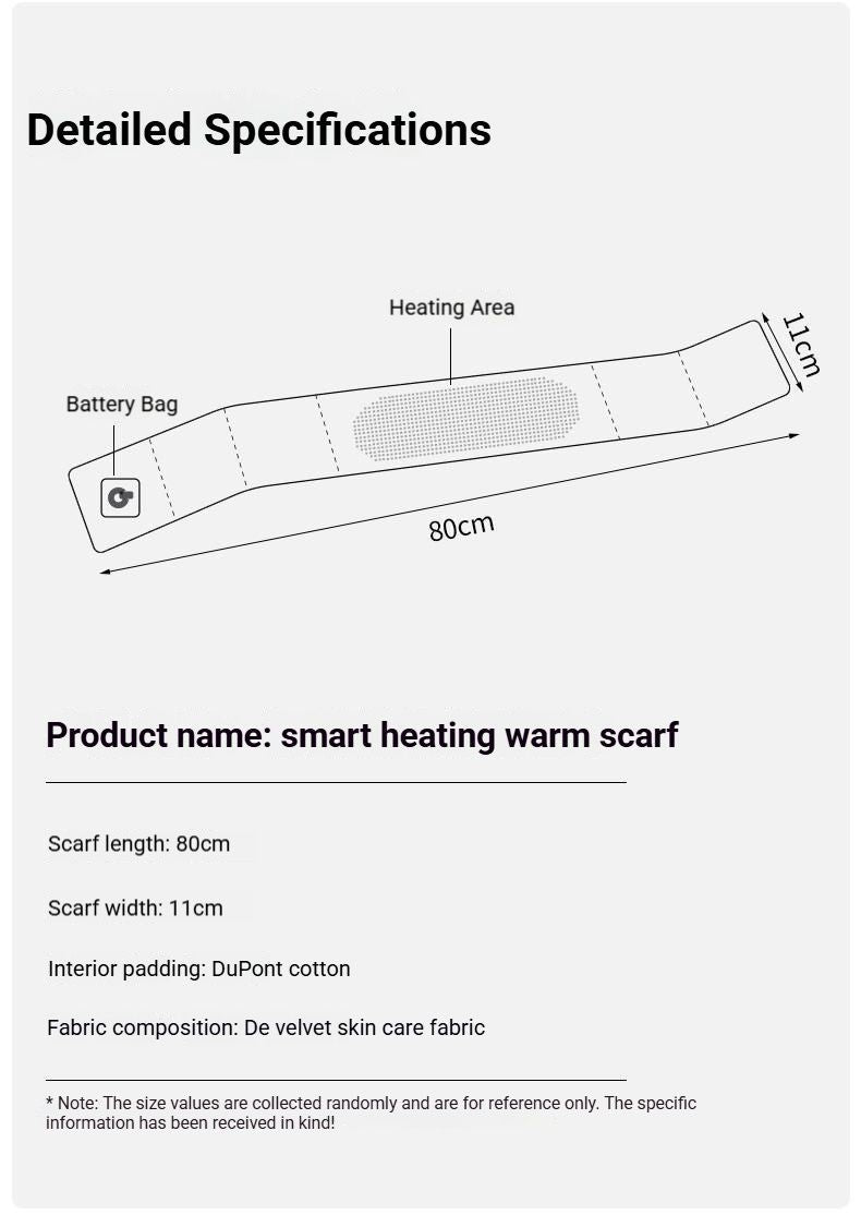 USB Graphene Heated Neck Warmer Light Blue-Gift Box Edition