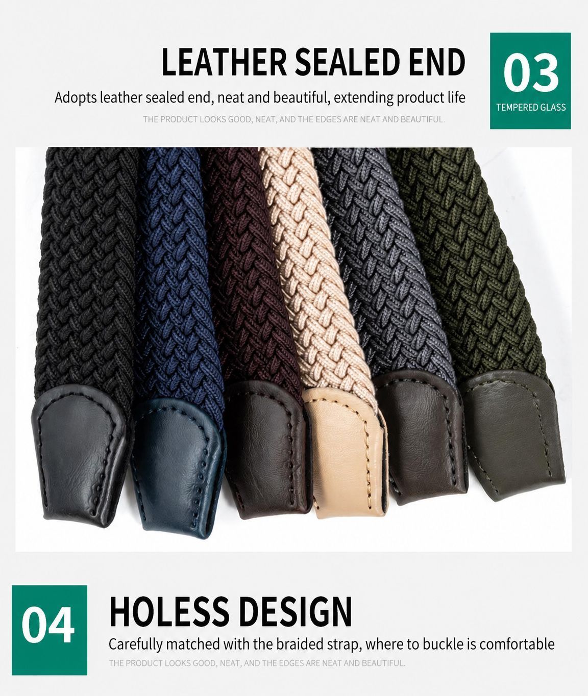 Men's Woven Belt Black 02