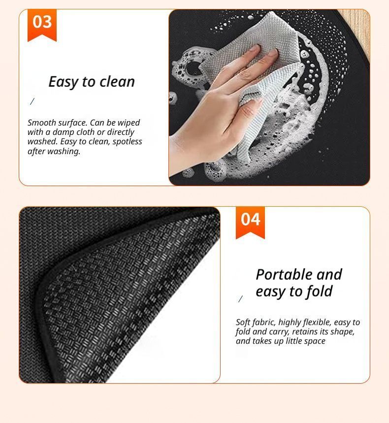 Black Semi-Circle Fireplace Mat