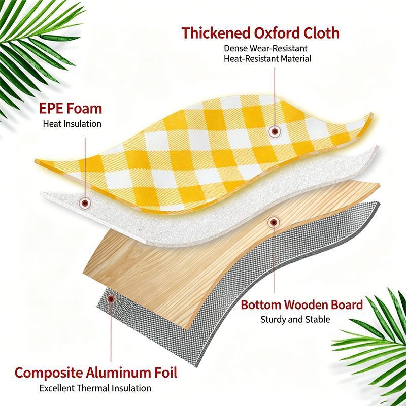Thickened Foldable Aluminum Foil Insulated Picnic Basket-Green chequered pattern