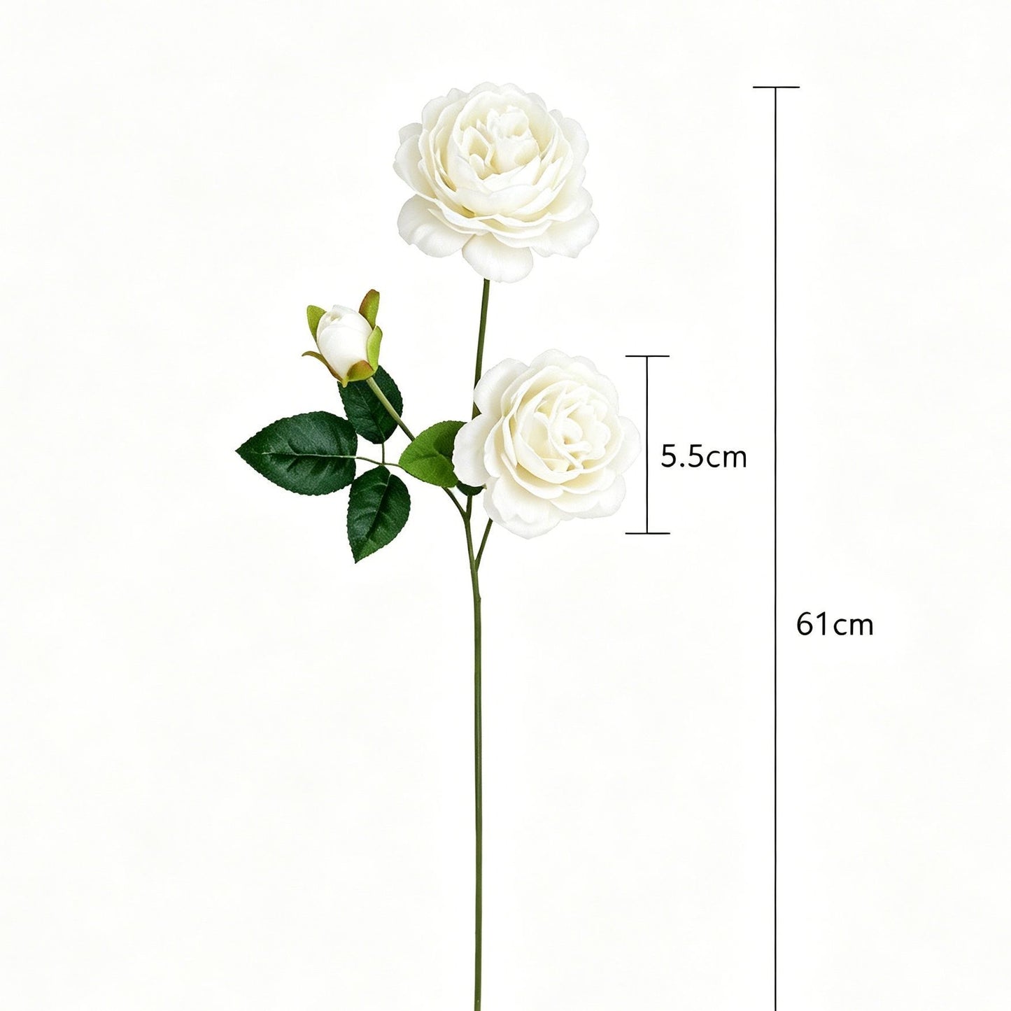Artificial White French Peony, Soft Decor, 5 Pack