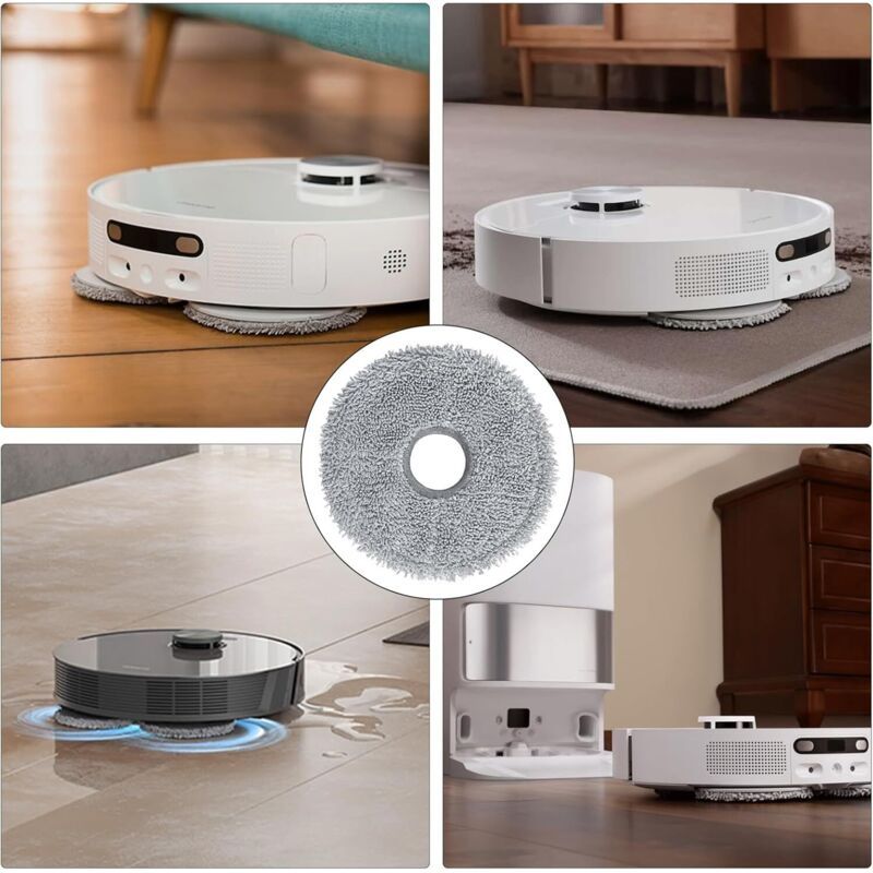 4 Pcs Replacement Mop Pads Me and L20 Ultra and X40 Ultra and Xiaomi X10 and and X20 and Robot Vacuum Cleaners
