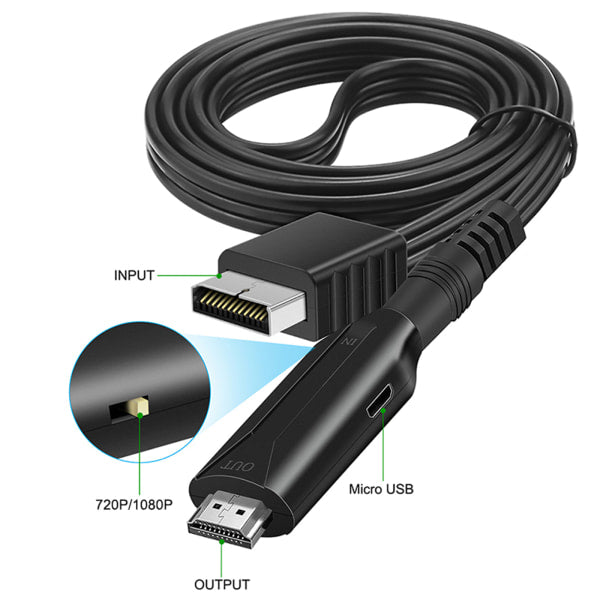 For PS1/for PS2 to HDMI Compatible Adapter Converter Up to 1080P Output Support PS1/for PS2 (480i/480p/576i)