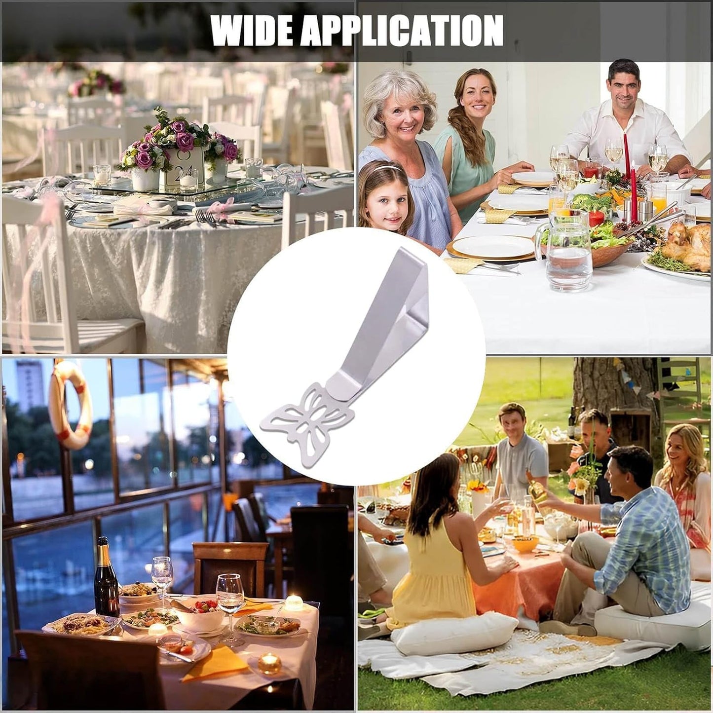 10-pack Tablecloth Clips for Thick Outdoor Tables, Butterfly Tablecloth Clip for Indoor Picnic Tables, Heavy Duty Stainless Steel Clip for Party W