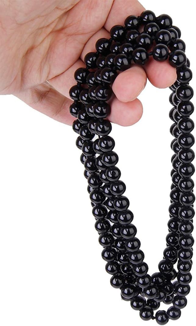 Black pearl necklace for women, pearl chain, black chain, extra long faux pearl necklace, multi-layer necklace for women, sweater necklace, faux pearl necklace 111