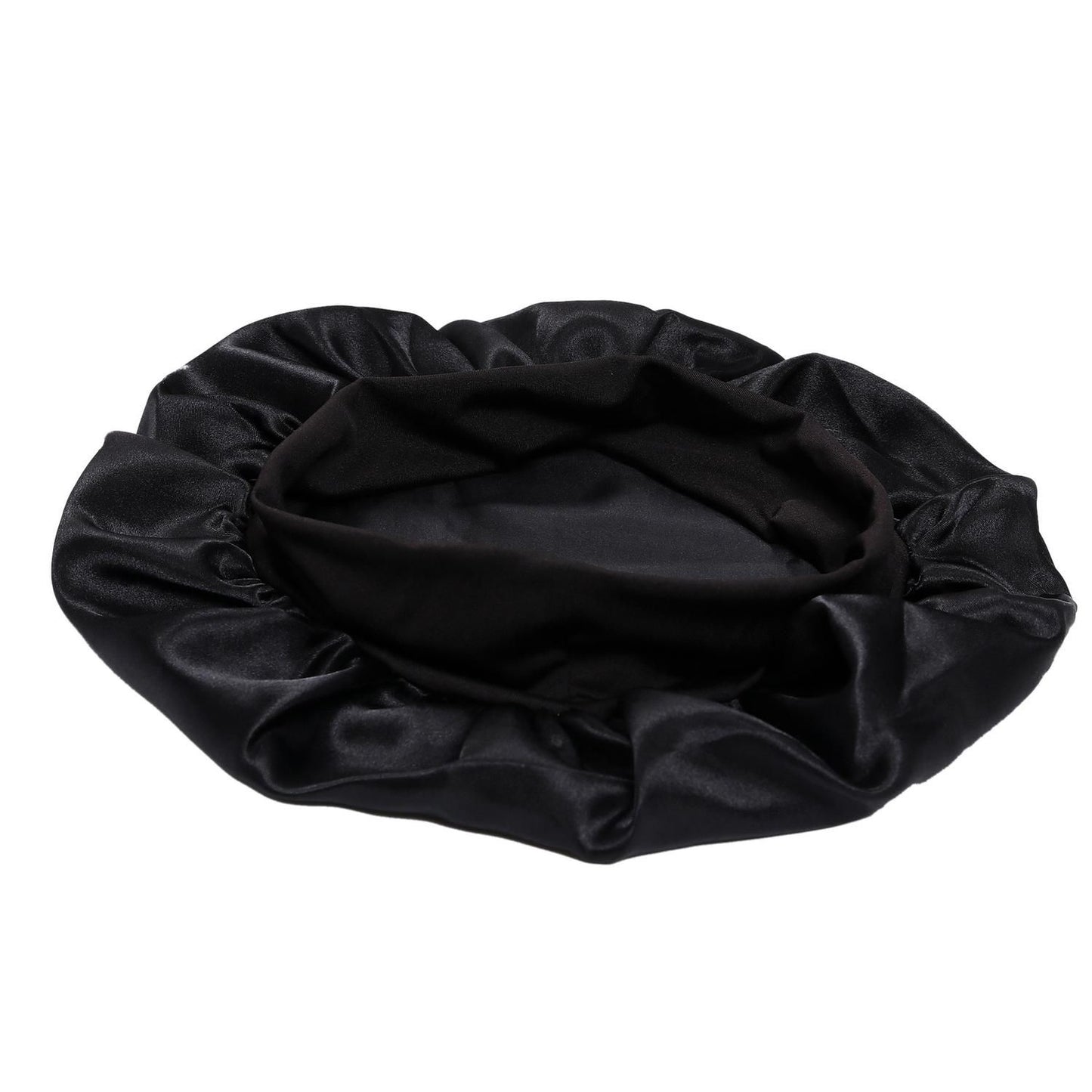 Satin Sleep Cap Black, One Size