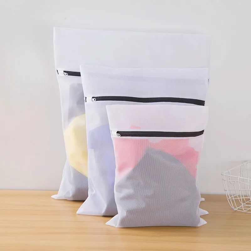 2pcs White Laundry Bags for Underwear, 30 x 40 cm