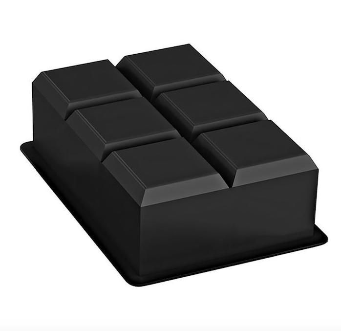 Large Square Ice Chocolate Jelly Mold, XL Cubes, Black