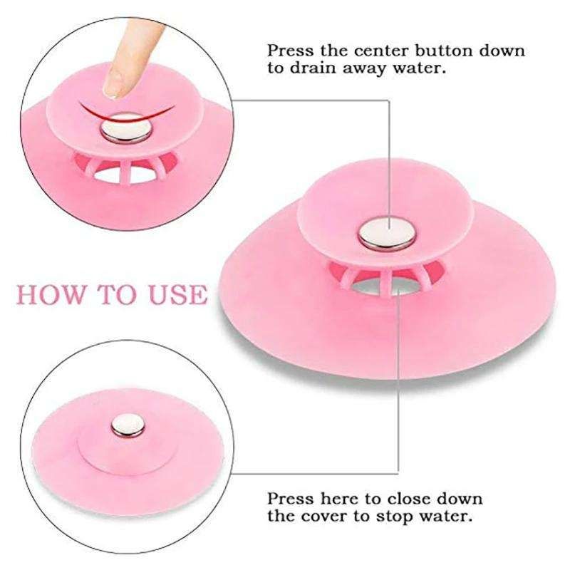 4 Pcs Hair Trap Stopper for Bathtub and Sink, White