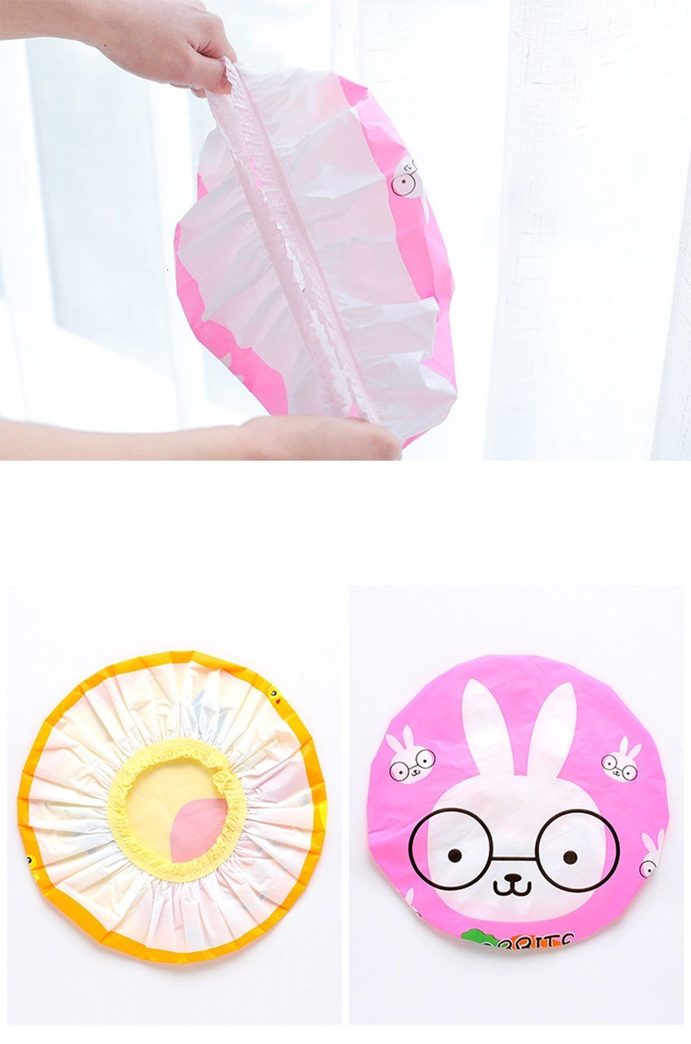5PCS Waterproof Swimming Cap and Shower Cap