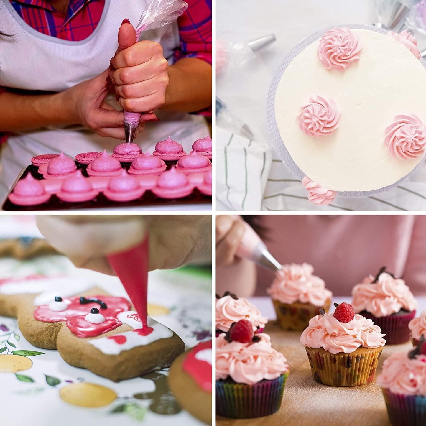 100pcs Transparent Piping Bags for Baking Cupcakes