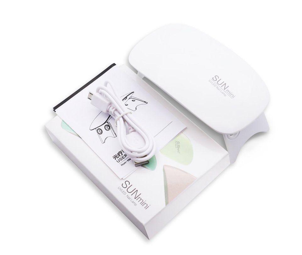 UV LED Nail Lamp 12W Mini, White for Gel Polish Hybrid Gel