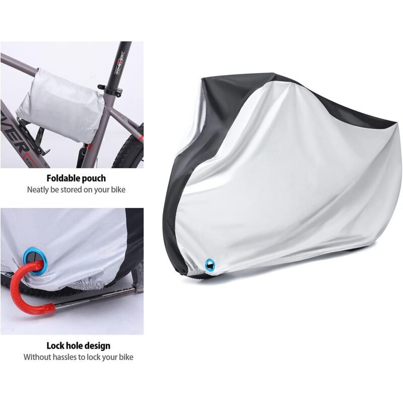 Bike Cover, Waterproof Outdoor Bike Cover with Lock Hole for Mountain Road Bikes, Xxl, 200CM, 70CM, 110CM