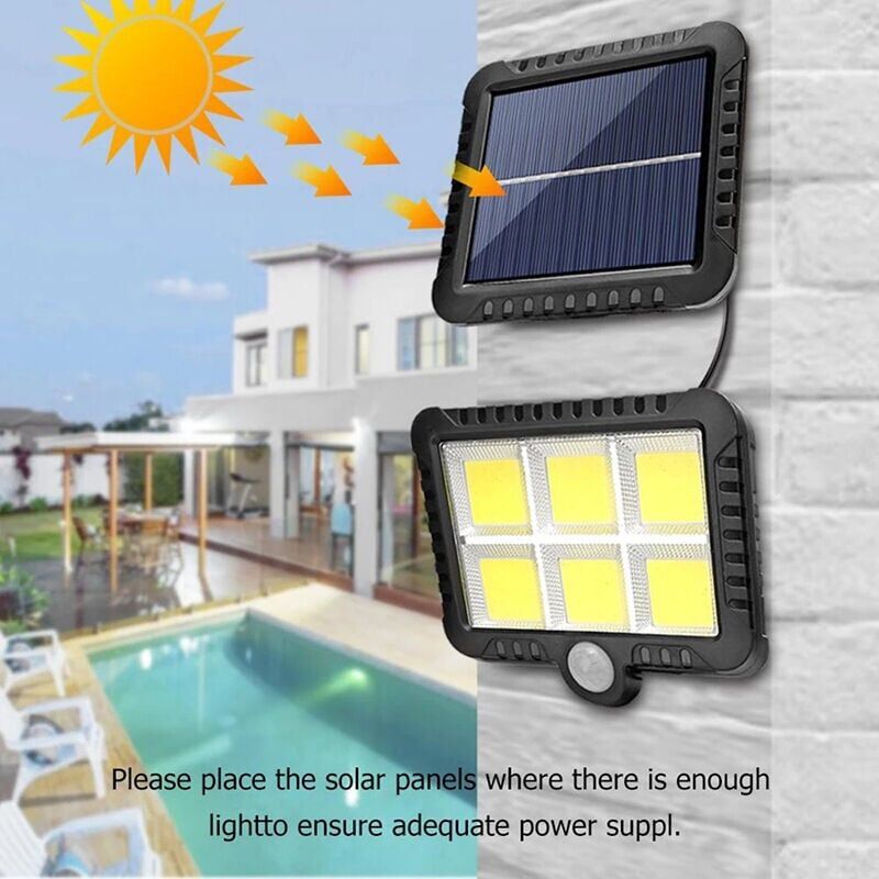 Outdoor Solar Light with 56 LED Motion Sensor IP65 Waterproof 120 Degree Solar Garden Light with Cable, 5m