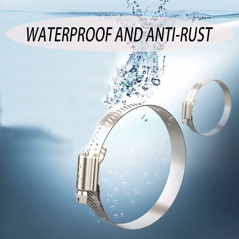 10 Pieces Hose Clamp, Adjustable Hose Clamp 27, 304 Stainless Steel Hose Clamp, 51 mm