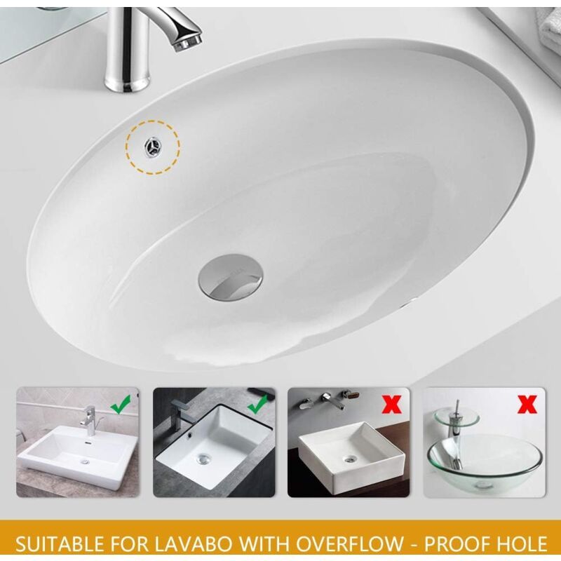 Metal Basin Pop up Drain, Slotted Bathroom Sink Drain Stopper, Chrome, Small, Silver