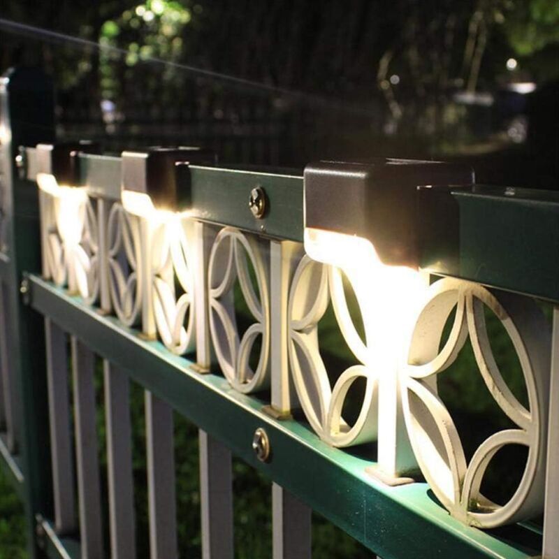 8 Pieces Solar Light, LED, for Stairs, Deck, Outdoor Black Shell Warm White