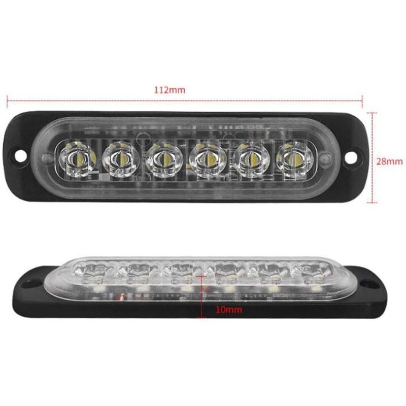 4 Emergency Warning Lights for Vehicles, Emergency Lights for Trucks, Strobe Lights, 6 LED Surface Mount Waterproof