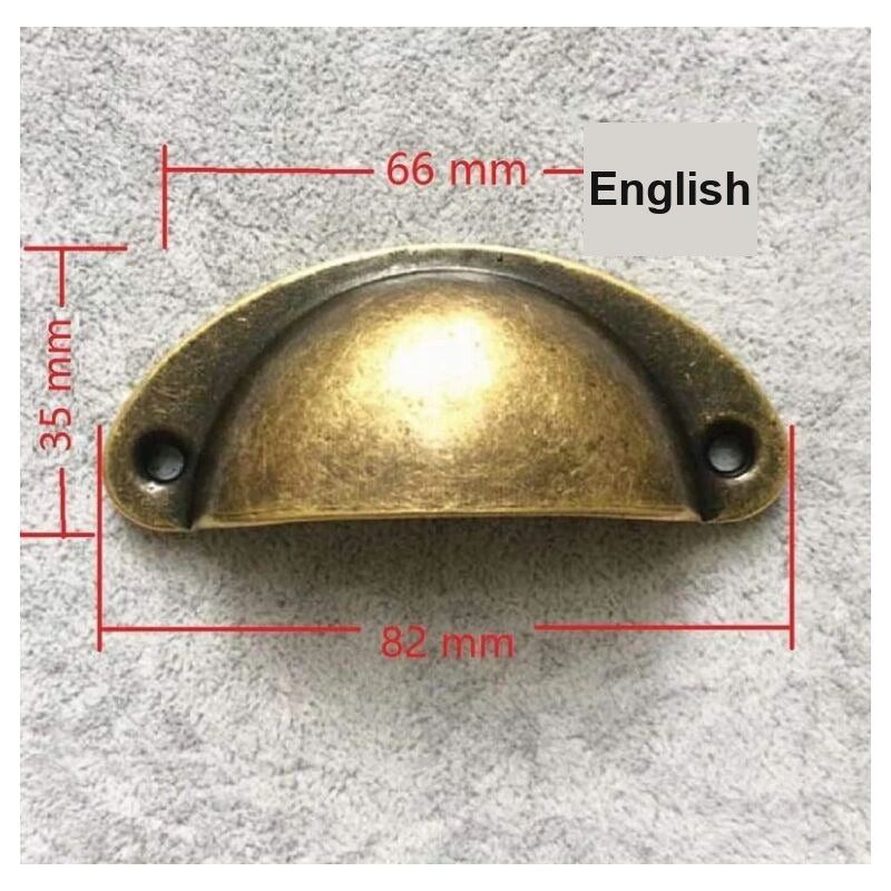 Furniture Handle 20 Vintage Shell Handle for Drawer Cupboard Furniture Kitchen, Curved Iron Retro Cupboard Door Knob X Antique Brass, 8.2cm, 3.5cm