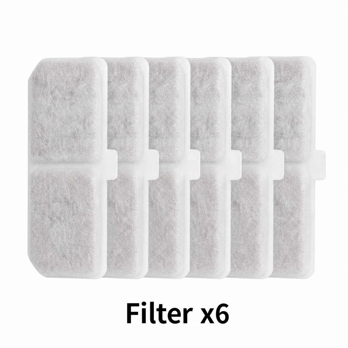 Cat Water Fountain Replacement Filters, 6 Pack Pet Fountain Filters with Activated Carbon and Sponge, Compatible with 3L/101oz Stainless Steel Automatic Cat Water Fountains