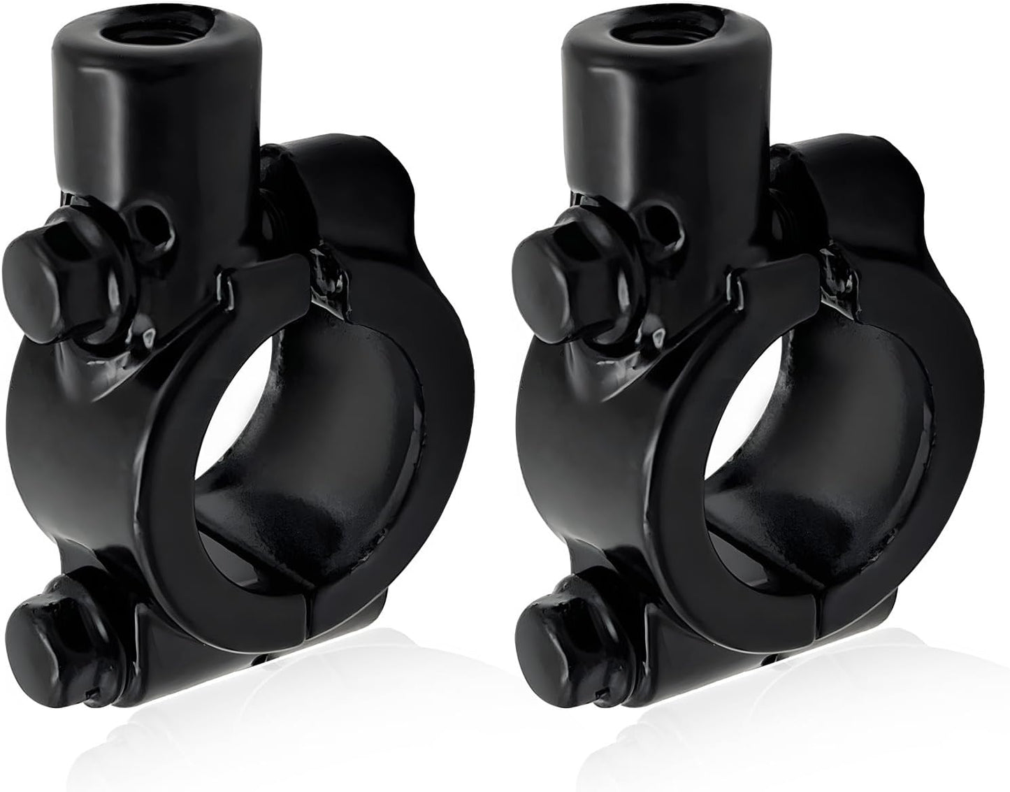 2PCS Motorcycle Handlebar Mirror Mount Holder, 8mm 7/8" Handlebar Clamp Rearview Side Mirror Adapter, Aluminum Motorcycle Mirror Mount Clamp for ATV Street Bike Scooter (Black, 8mm)