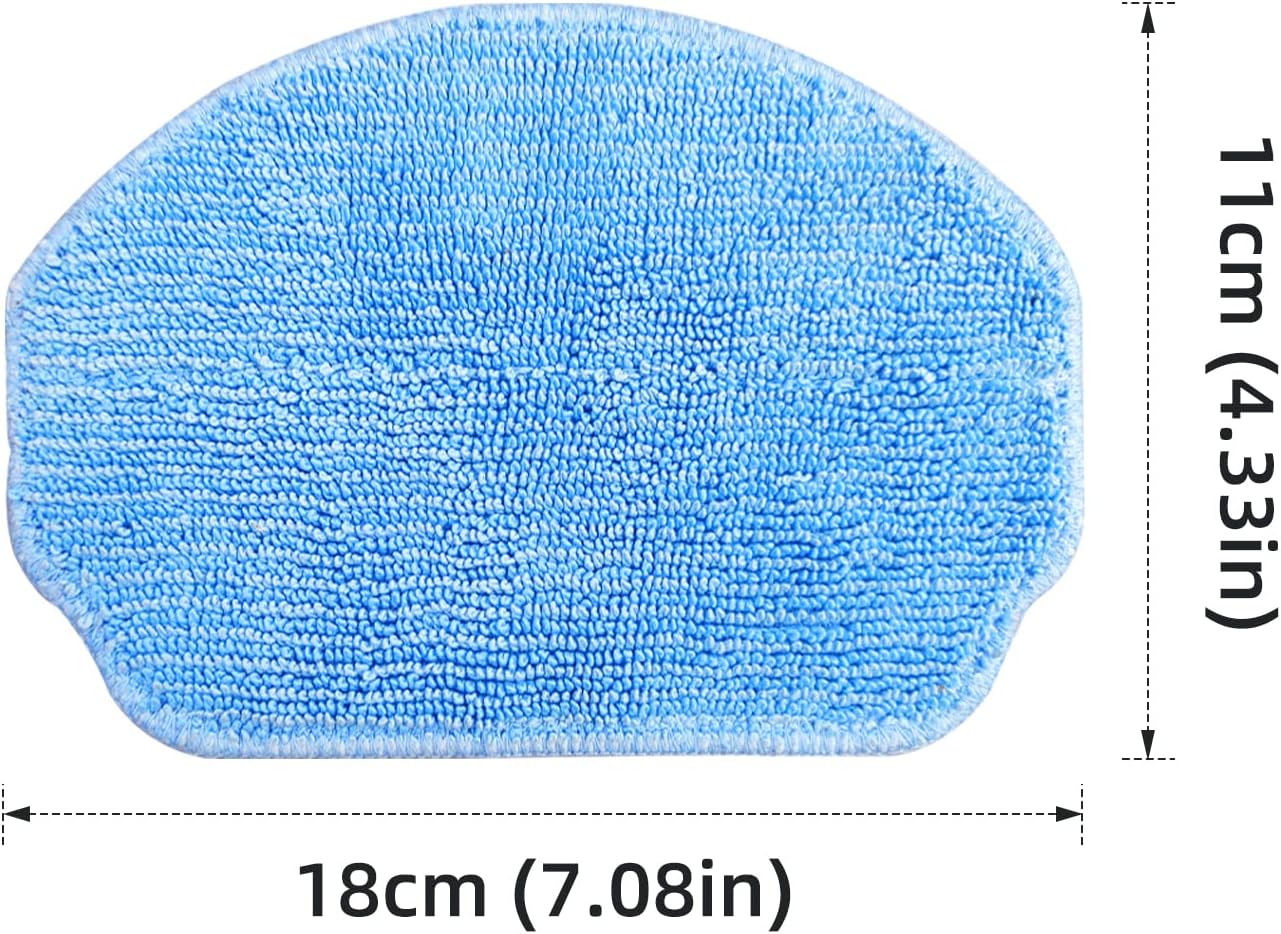 Replacement Parts for MAMNV BR150 BR151 BR152 BR153 BR154 also Fit ZCWA, GTTVO, ONSON, SHELIKI Robotic Cleaners: 4 Side Brushes, 4 HEPA Filters, 2 Mop Pads