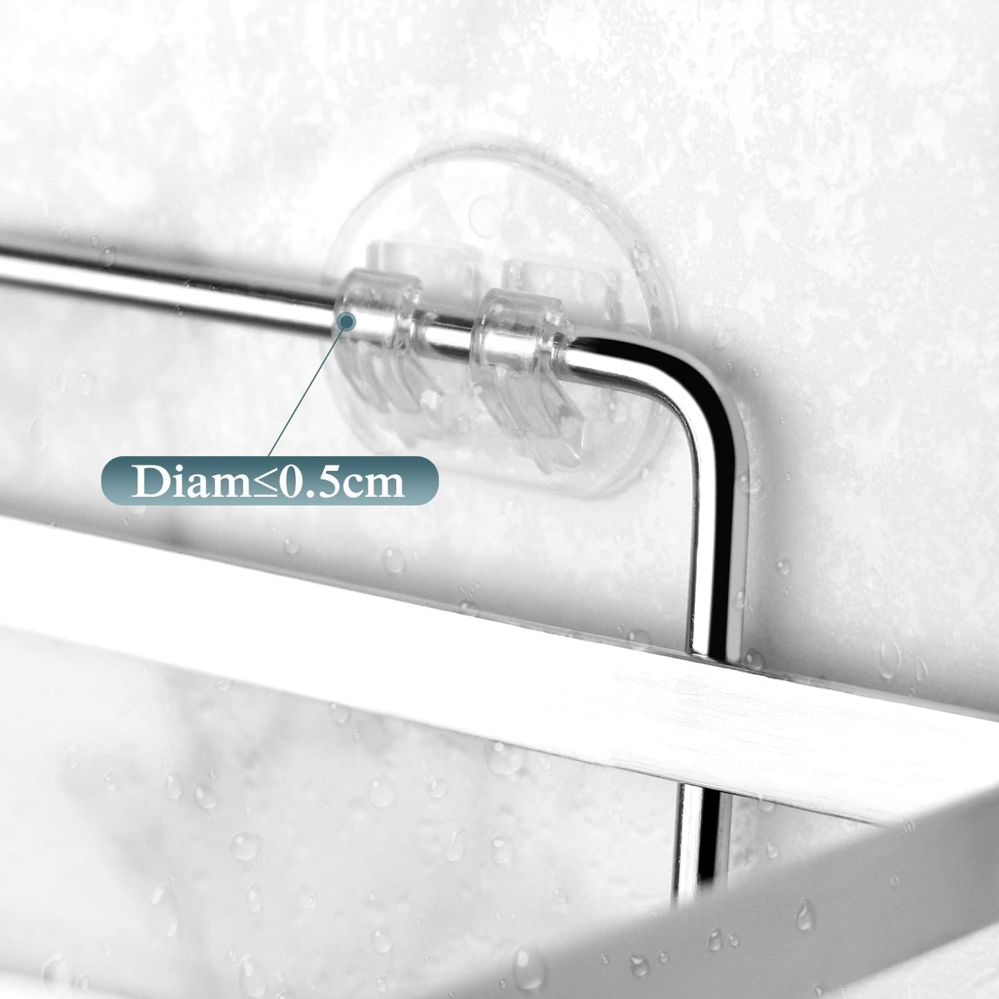 2 Pack Transparent Shower Caddy Adhesive for Replacement, No Drilling , Soap Holder, Bathroom Storage Shelves and Kitchen Racks