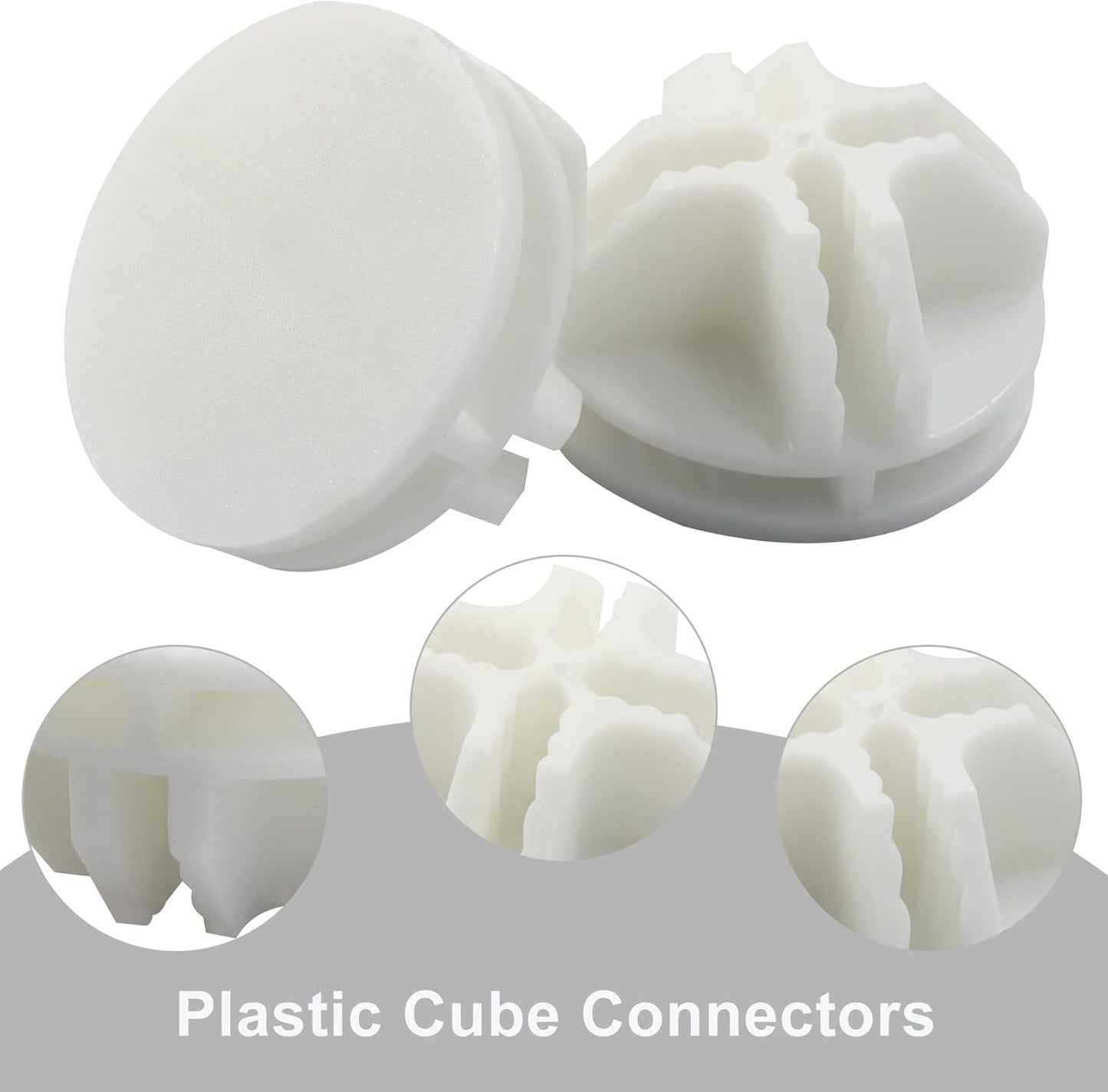 32 Pack White Plastic Cube Connectors, Wire Grid Cube ABS Connectors Modular Closet Storage Organizer, DIY Wire Shelves for Home/Office