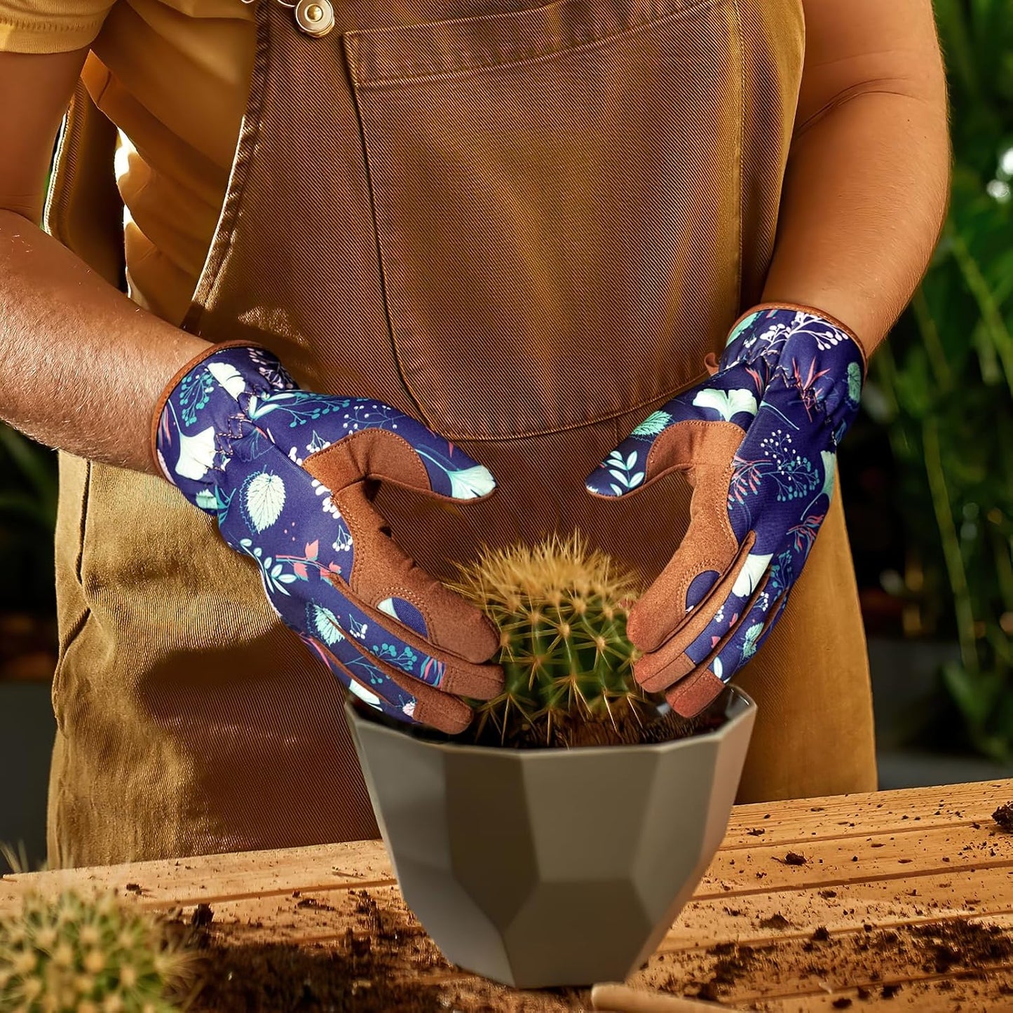 Gardening Gloves for Women, Breathable leather Garden Gloves with Grip, Thorn-Proof Puncture-Resistant Work Gloves