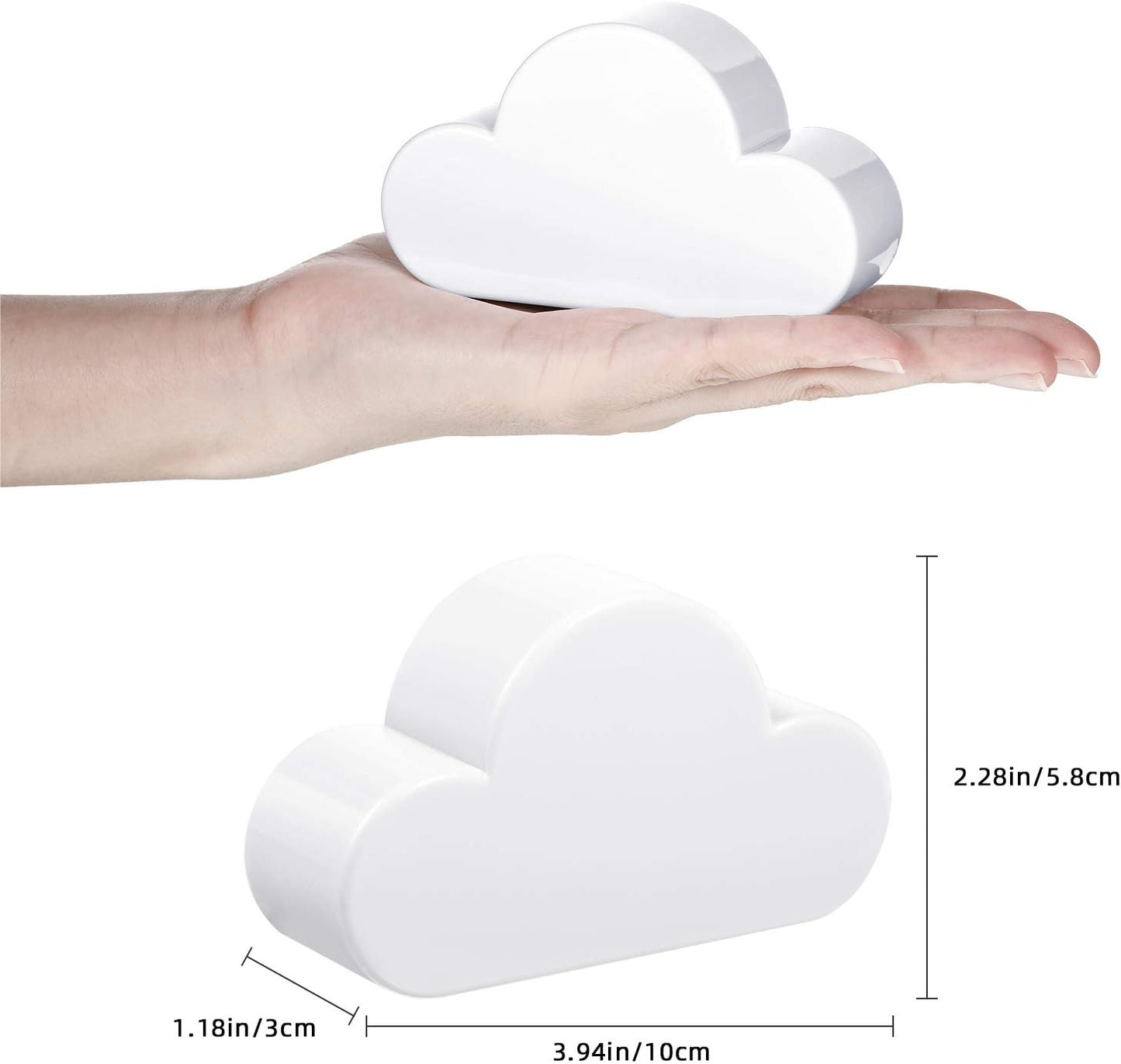 4 Pieces Cloud Magnetic Key Holder for Wall Key Rack Organizer Keychains Hooks with Adhesive for Door(White)