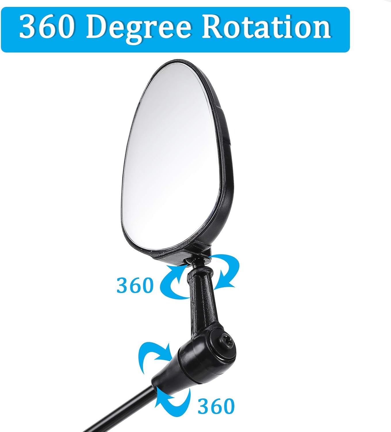 2 Pack Bike Helmet Mirror, 360 Degree Adjustable Lightweight Bicycle Cycling Rear View Helmet Mirror for Cycling, Cycling Accessories