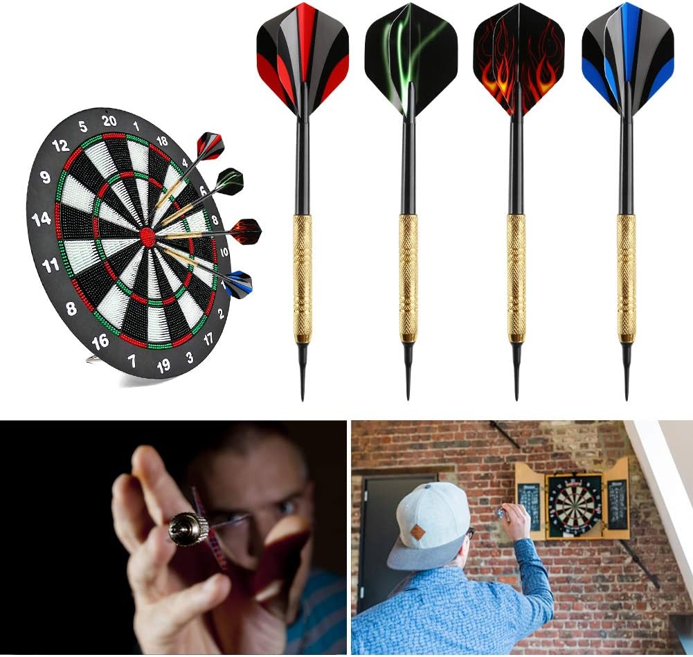 12 Pcs Darts Plastic Tip, Soft Tip Darts Set, 14g Plastic Tipped Dart, Attach Extra 36 Black 2BA Replacement Tips, Soft Tip Darts for Electronic/Plastic Dartboard