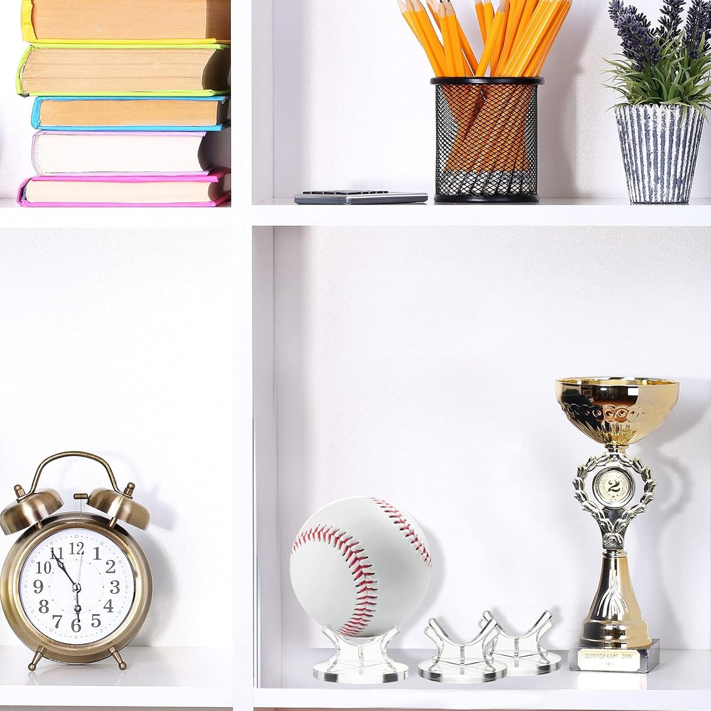 3 Piece Acrylic Ball Display Stand Holder for Baseball Golf Softball Tennis and Other Sports Balls