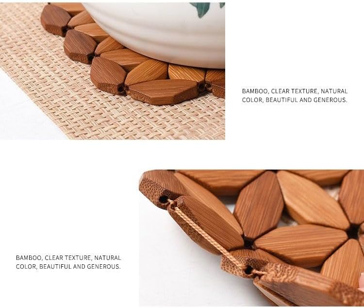 Round Wooden Pot Stand 24cm - Solid Wood Heat Resistant Table Protector for Kitchen & Dining Room